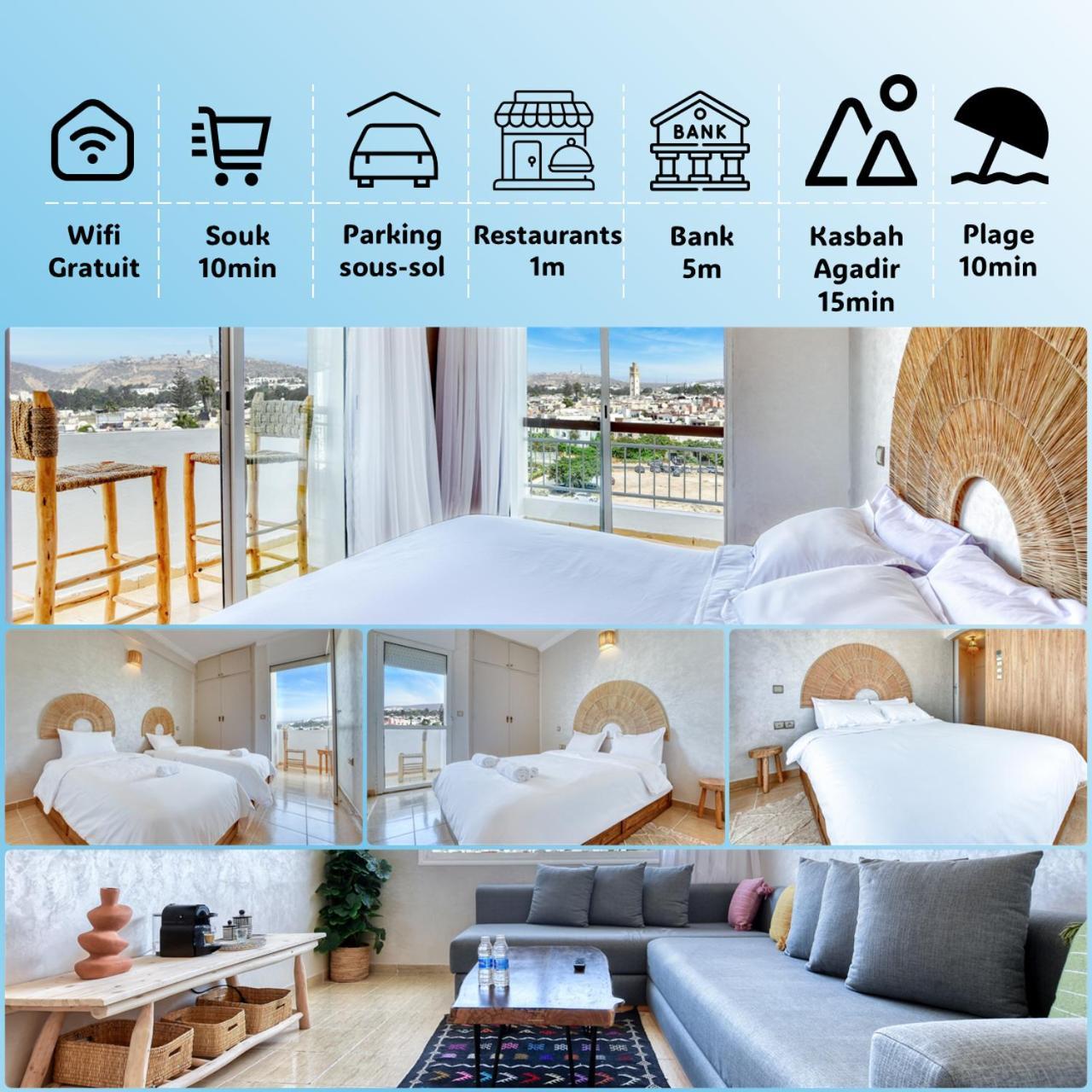 Berber Nest - Au Coeur D'agadir 6-7 Pax Apartment